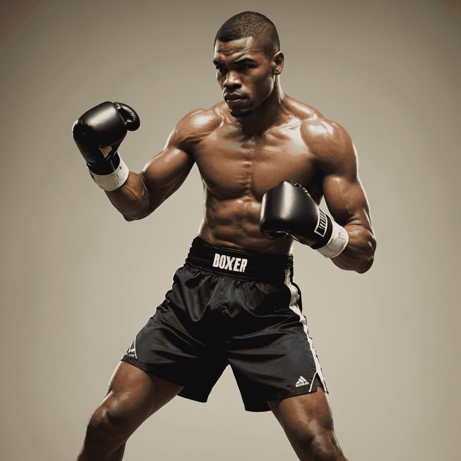 A boxer in a dynamic stance throwing a powerful jab, showcasing perfect form and technique