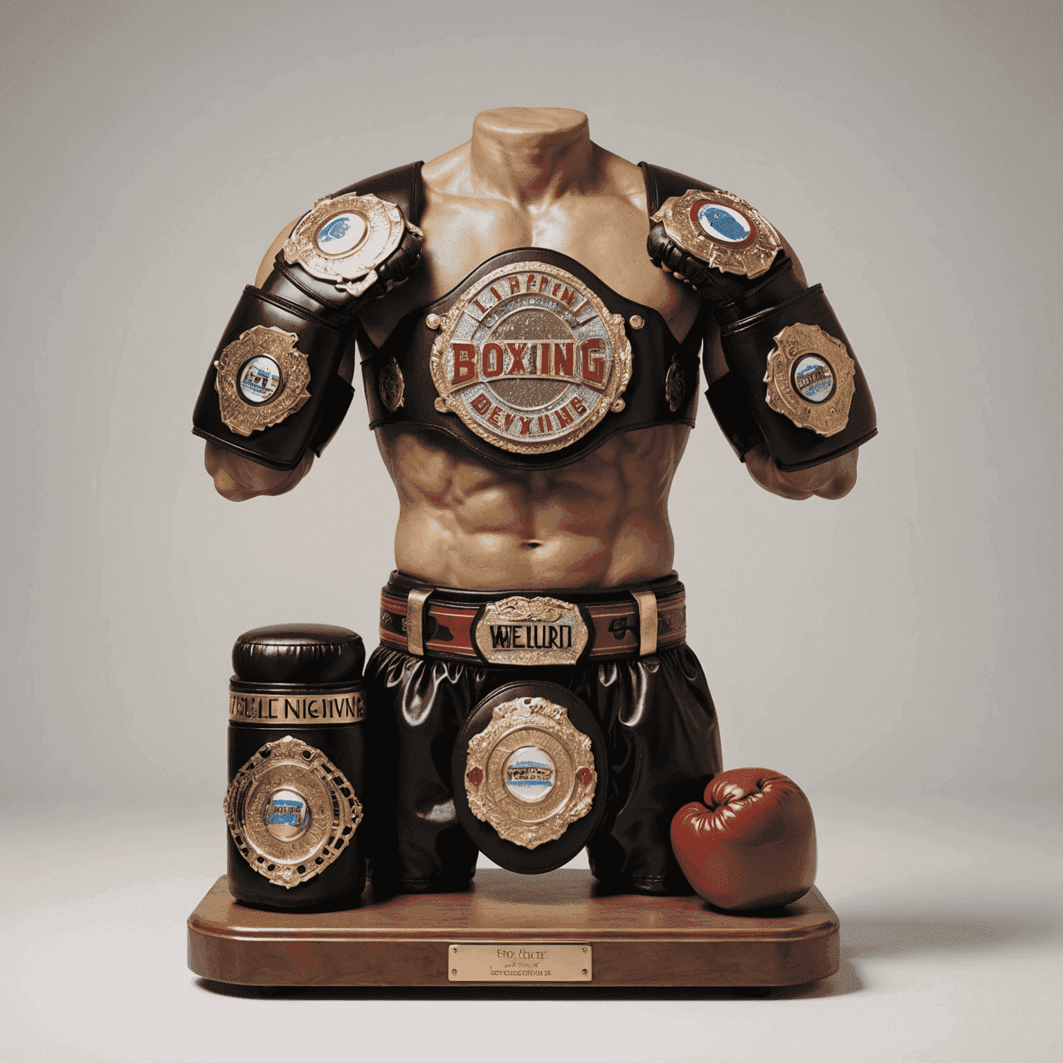 A boxing scale with gloves and a championship belt, symbolizing the importance of making weight in professional boxing