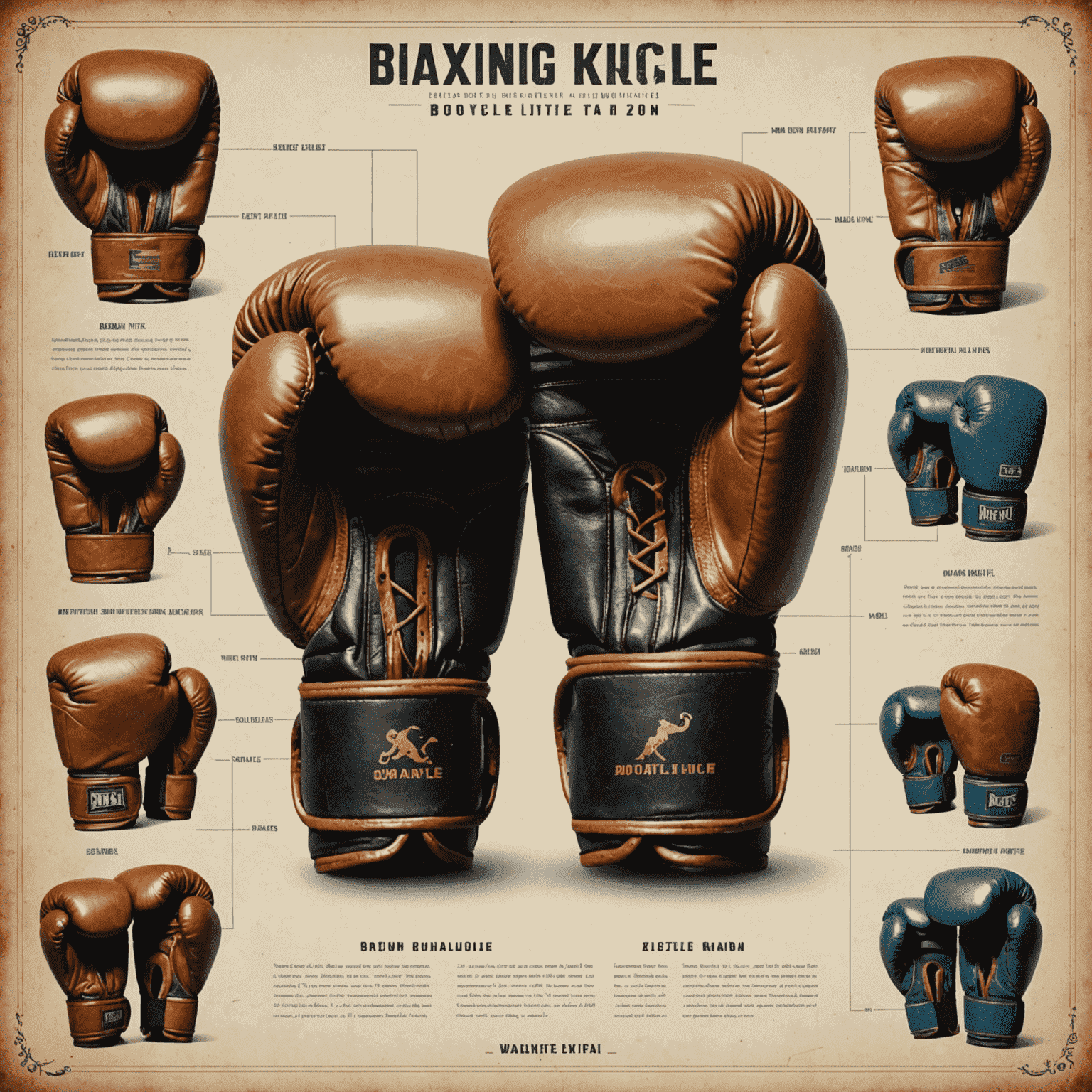 A timeline showcasing the evolution of boxing gloves from bare-knuckle era to modern high-tech gloves